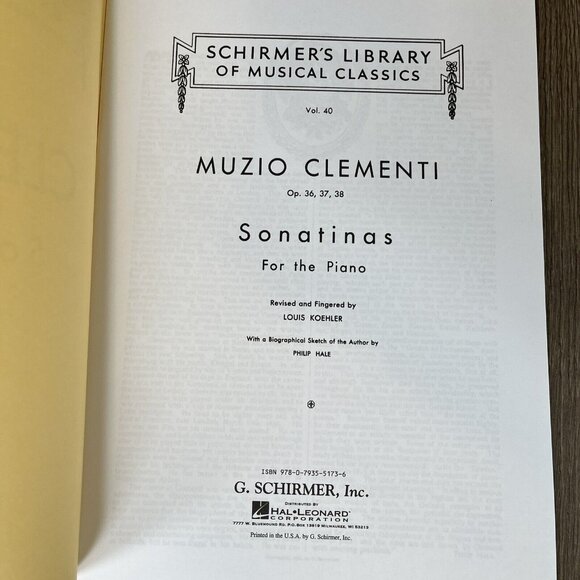Clemnti Op. 36 37 38 12 Sonatinas Piano Solo Sheet Schirmer’s Library Vol 811 - Picture 5 of 5